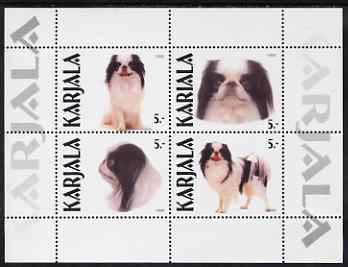 Karjala Republic 1999 Dogs perf sheetlet containing complete set of 4 unmounted mint (Japanese Spitz)