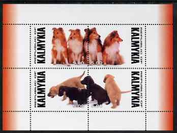 Kalmikia Republic 1999 (?) Dogs perf sheetlet containing complete set of 4 unmounted mint (Collies & Pups)