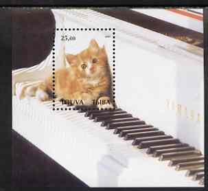 Touva 2001 Domestic Cats perf m/sheet unmounted mint (Kitten on Piano Keys)