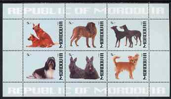 Mordovia Republic 1999 Dogs #1 perf sheetlet containing set of 6 values unmounted mint (pale blue background)