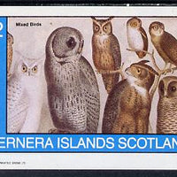 Bernera 1982 Birds #42 (Owls) imperf deluxe sheet (£2 value) unmounted mint