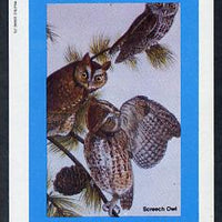 Staffa 1982 Screech Owl imperf deluxe sheet (£2 value) unmounted mint