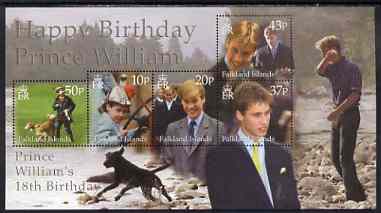 Falkland Islands 2002 Prince William's 18th Birthday m/sheet unmounted mint