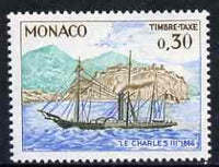 Monaco 1960 Paddle Steamer Charles III 30c Postage due unmounted mint, SG D 703