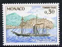 Monaco 1960 Paddle Steamer Charles III 30c Postage due unmounted mint, SG D 703