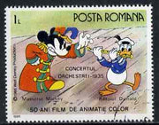Rumania 1986 Conductor Mickey & Flautist Donald Duck 1L fine used, SG 5025