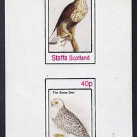 Staffa 1982 Birds #32 (Snow Owl & Goshawk) imperf set of 2 values (40p & 60p) unmounted mint