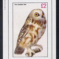 Staffa 1982 Birds #32 (Acadian Owl) imperf deluxe sheet unmounted mint (£2 value)