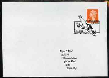 Postmark - Great Britain 2002 cover with North Coates, Grimsby cancel illustrated with Beaufighter
