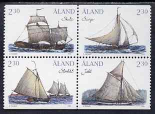 Aland Islands 1995 Cargo Sailing Ships set of 4 (ex booklet) unmounted mint, SG 91-94