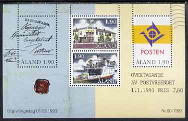 Aland Islands 1993 Postal Autonomy m/sheet unmounted mint, SG MS 65