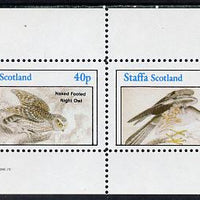 Staffa 1982 Birds #33 (Night Owl & Ash Harrier) perf set of 2 values (40p & 60p) unmounted mint
