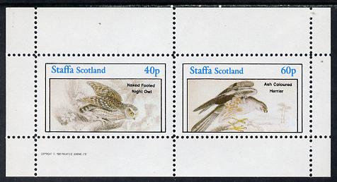 Staffa 1982 Birds #33 (Night Owl & Ash Harrier) perf set of 2 values (40p & 60p) unmounted mint