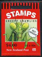 New Zealand 1997 Insects $4.00 booklet complete & pristine containing pane of self-adhesive stamps, SG SB88