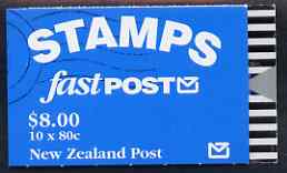 New Zealand 1993 Falcon $8.00 booklet complete & pristine containing pane of 10 stamps, SG SB63