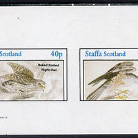 Staffa 1982 Birds #33 (Night Owl & Ash Harrier) imperf set of 2 values (40p & 60p) unmounted mint