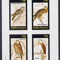 Staffa 1982 Birds #34 (Night Owl, Osprey etc) imperf set of 4 values (10p to 75p) unmounted mint