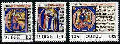 Norway 1977 Miniatures from the Aslak Bolt Bible set of 3 unmounted mint, SG 808-10