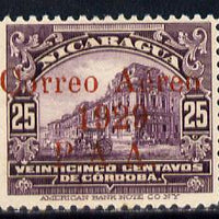 Nicaragua 1929 Overprinted PAA on 25c violet unmounted mint SG616