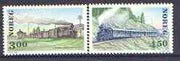 Norway 1996 Railway Centenaries set of 2 unmounted mint, SG 1233-34
