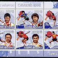 Guinea - Bissau 2009 Beijing Olympics - Table Tennis perf sheetlet containing 6 values unmounted mint, Michel 4035-40