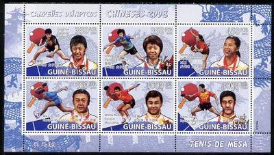 Guinea - Bissau 2009 Beijing Olympics - Table Tennis perf sheetlet containing 6 values unmounted mint, Michel 4035-40