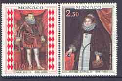 Monaco 1968 Paintings (Princes & Princesses of Monaco) set of 2 unmounted mint, SG 932-33