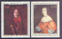 Monaco 1970 Paintings (Princes & Princesses of Monaco) set of 2 unmounted mint, SG 1005-06