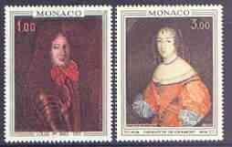 Monaco 1970 Paintings (Princes & Princesses of Monaco) set of 2 unmounted mint, SG 1005-06