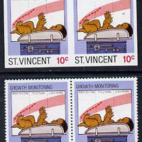 St Vincent 1987 Child Health 10c (as SG 1049) unmounted mint imperf pair plus normal pair*