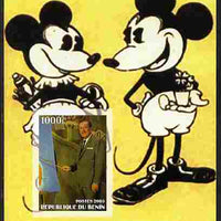 Benin 2003 75th Birthday of Mickey Mouse #11 imperf s/sheet also showing Walt Disney, unmounted mint. Note this item is privately produced and is offered purely on its thematic appeal