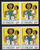 St Vincent 1987 Child Health 50c (as SG 1050) unmounted mint imperf pair plus normal pair*
