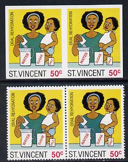 St Vincent 1987 Child Health 50c (as SG 1050) unmounted mint imperf pair plus normal pair*