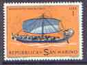 San Marino 1963 Egyptian Merchant Ship 1L from Historical Ships set unmounted mint, SG 690*