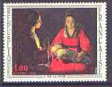 France 1966 French Art - The New Born Child by de La Tour 1f unmounted mint SG 1711*