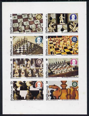 Staffa 1980 Chess Pieces (75th Anniversary of Rotary International) imperf set of 8 values unmounted mint