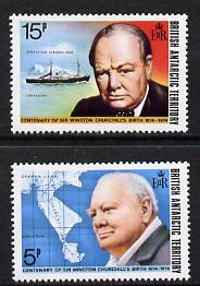 British Antarctic Territory 1974 Churchill Birth Centenary set of 2 unmounted mint, SG 61-62