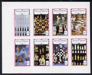 Bernera 1979 Chess Pieces (75th Anniversary of Rotary) imperf set of 8 values (3p to 28p) unmounted mint