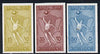Jordan 1965 Arab Volleyball Championships imperf set of 3 from limited printing unmounted mint as SG 652-54*