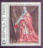 France 1974 'Arphila 75' Stamp Exhibition - French Art - Cardinal Richelieu by Champaigne unmounted mint, SG 2033