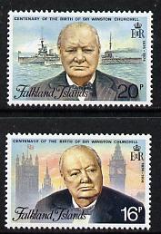 Falkland Islands 1974 Birth Centenary of Sir Winston Churchill set of 2 unmounted mint, SG 304-5