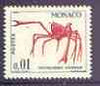 Monaco 1960-64 Marine Life & Plants - Crab 1c unmounted mint, SG 672