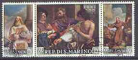 San Marino 1967 Paintings by Barbieri se-tenant strip of 3 superb cds used, SG 822-24