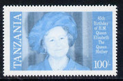 Tanzania 1985 Life & Times of HM Queen Mother 100s (SG 428) unmounted mint perforated colour proof single in blue & black only*