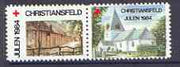 Cinderella - Denmark (Christiansfeld) 1984 Christmas Red Cross se-tenant set of 2 perf labels produced by Christiansfeld Red Cross