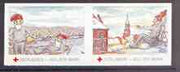 Cinderella - Denmark (Holbaek) 1989 Christmas Red Cross se-tenant set of 2 imperf labels produced by Holbaek Red Cross, unmounted mint