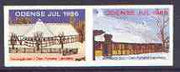 Cinderella - Denmark (Odense) 1986 Christmas se-tenant set of 2 imperf labels produced by Odense Men's Club