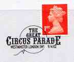 Postmark - Great Britain 2002 cover Commemorating the Great Circus Parade with special cancel