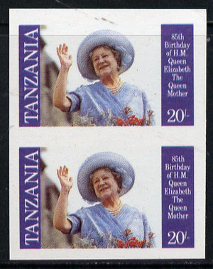Tanzania 1985 Life & Times of HM Queen Mother 20s (SG 426) unmounted mint imperf pair*