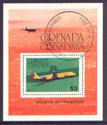 Grenada - Grenadines 1976 Airplanes $3 perf m/sheet (BAC 1-11) fine cto used, SG MS 190